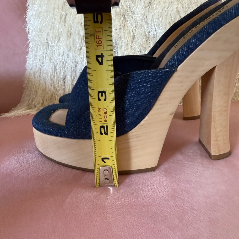 Jeffrey Campbell Denim Blue Platform Slide Heels worn once only! - Picture 7 of 10